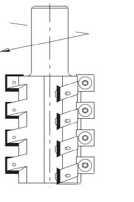 Portacuchillas para contorneado con gran arranque y evacuacion de viruta.