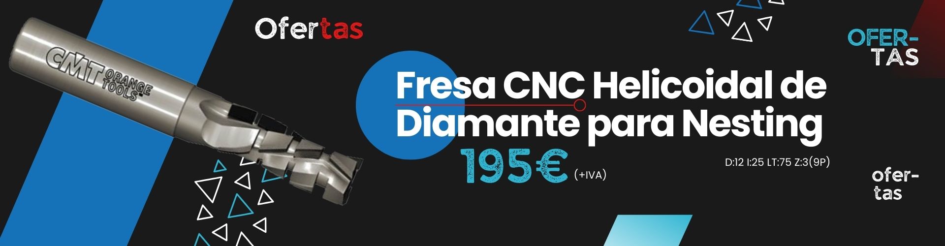 Fresa cnc helicoidal de diamante para nesting